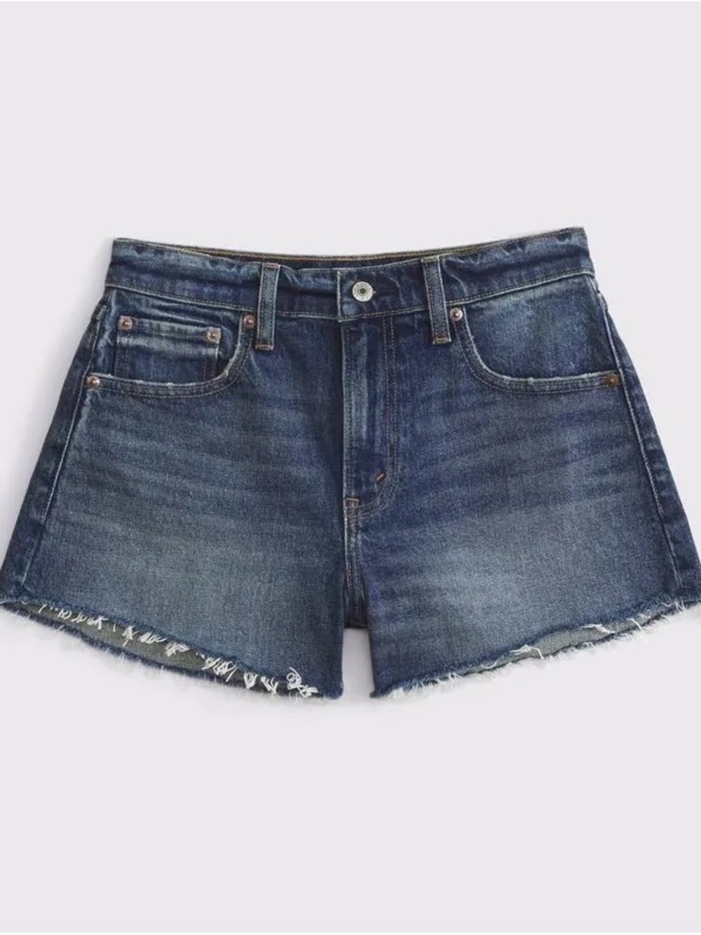 Abercrombie & Fitch Dark Blue High-Rise Denim Cutoff Shorts